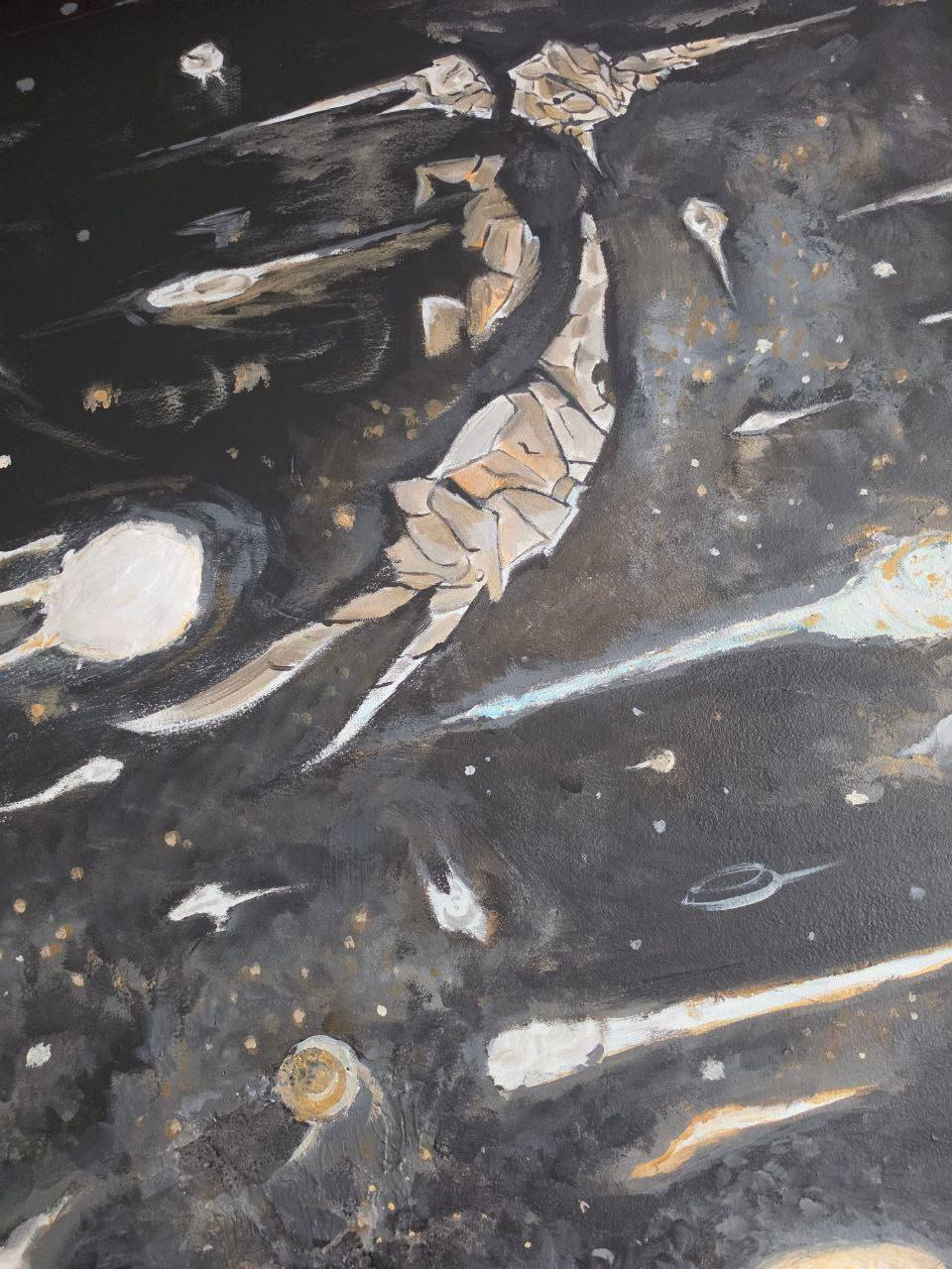 Sven Wes — The Neural Threshold, monumental mural installation detail, ink graphite and noble metals, limited edition archival print, Antwerp Belgium