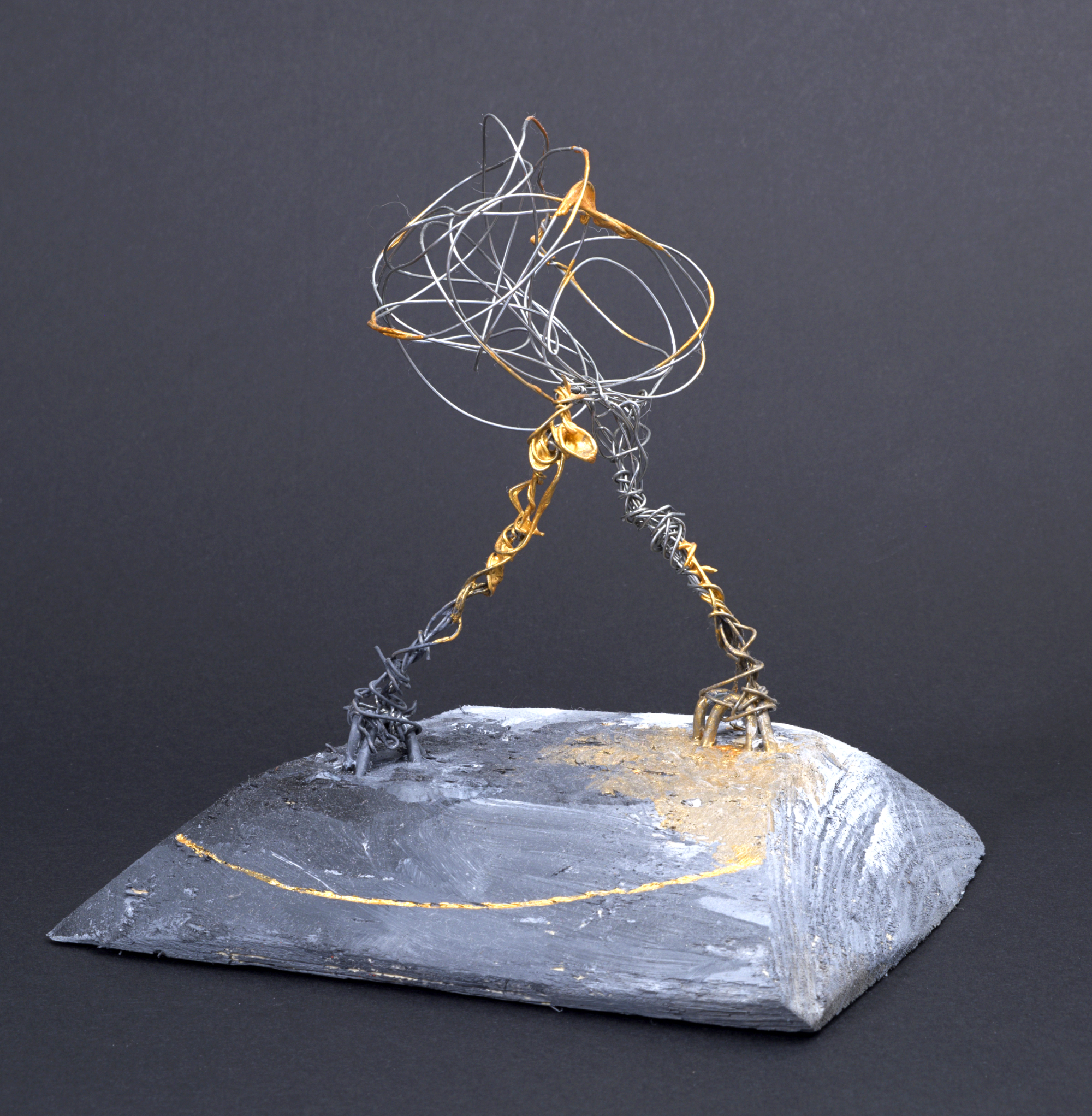 Sven Wes — Ometeotl Matter II, clay noble metals and ink dimensional artwork, contemporary Belgian artist